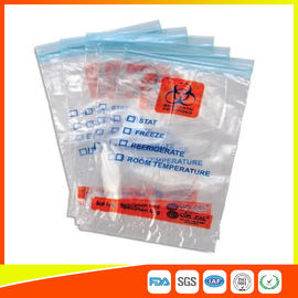 China Zip Seal Medical Transport Bags For Hospital , Biohazard Ziplock Bags supplier