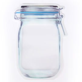 China New Design Stand Up Ziplock Bags Clear Color Plastic Mason Jar supplier