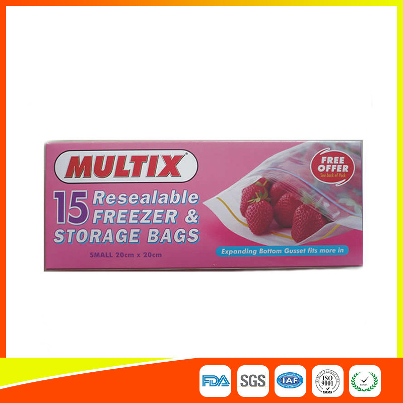 Resealable Waterproof Airtight Ziplock Bags , Storage Zip Top Freezer