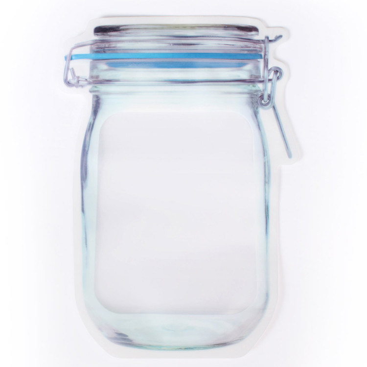 New Design Stand Up Ziplock Bags Clear Color Plastic Mason Jar