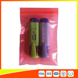 China Pink Color Antistatic Plastic Zip Lock Packaging Bags Resealable Air Tight supplier