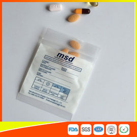 China Clear Small Ziplock Bags For Pills , Disposable Air Tight Zip Lock Bags supplier