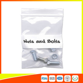 China Clear LDPE Zip Seal Packing Plastic Bags With White Panel For Nuts And Bolts Packaging supplier