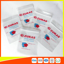 China LDPE Clear Plastic Bags With Zipper Reclosable For Medical Cotton Swab Storage supplier