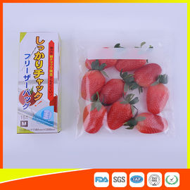 China Clear Plastic Freezer Zip Lock Bags With Writing Panel For Vegetable / Meat Storage supplier