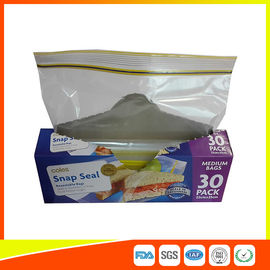 China Supermarket Reuseable Plastic Clear Sandwich Bags Zipper Top 22 * 25cm supplier