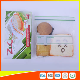 China Food Stroage Plastic Sandwich Bags LDPE / Zip Up Storage Bags For Supermarket supplier