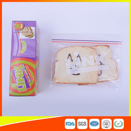 China Food Grade LDPE Double Zipper Plastic Zip Lock Bags For Food , Eco Friendly Sandwich Bags supplier