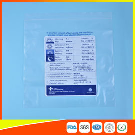 China Reclosable Plastic Ziplock Pill Bags Self Seal , Clear Resealable Poly Bags supplier