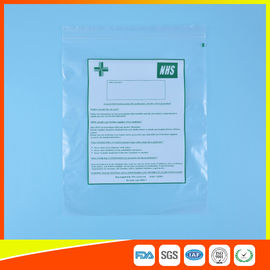 China Hospital Zip Up Plastic Sealable Bags / Small Resealable Plastic Bags Transparent supplier