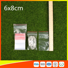 China Polythene Clear Ziplock Bags Self Press Bags Grip Seal Bag With Red Lines supplier