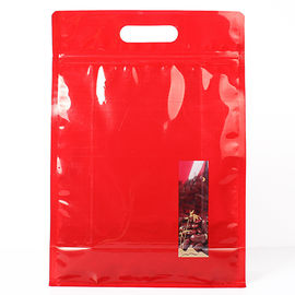 China Red Color Stand Up Ziplock Bags Food Grade Material For Potato Cracker supplier