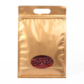 China Gold Color Eco-friemdly Plastic Zipper Bag Stand Up Waterproof Ziplock Bags supplier