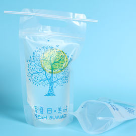 China Clear Drinking Ziplock Pouch Bag FDA Resealable Food Grade Stand Up Ziplock Bags supplier