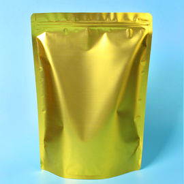 China Custom Gold Coffee Bean Packaging , Stand Up Packaging Pouch Bag With Valve supplier