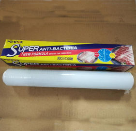 China Food Grade Super Antibacterial PE Cling Film Wrap On Roll  With Paper Box supplier