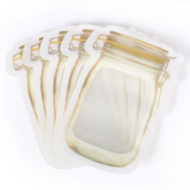 China Plastic Mason Jar Clear Special Stand Up Ziplock Bags / Ziplock Stand Up Pouches supplier