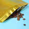 Custom Gold Coffee Bean Packaging , Stand Up Packaging Pouch Bag With Valve supplier